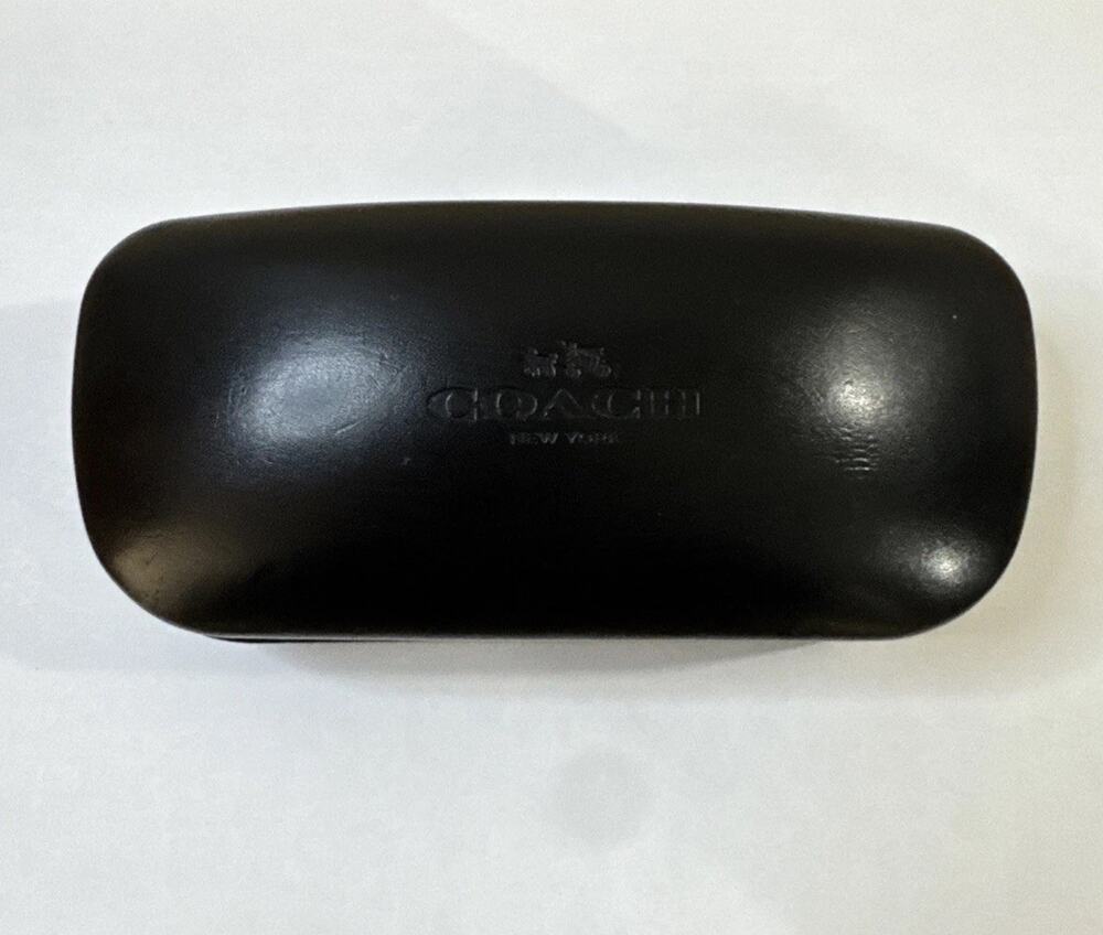 COACH New York Black Leather Hard Clamshell Sunglasses Eyeglasses Storage Case